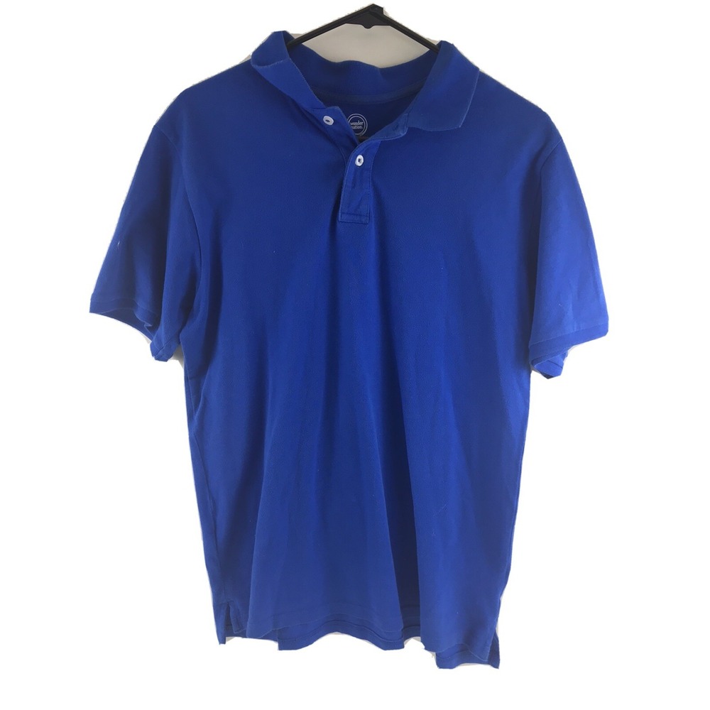WONDER NATION Shirt Men's Size XXL 18 Royal Blue Solid Youth Short Sleeve Polo